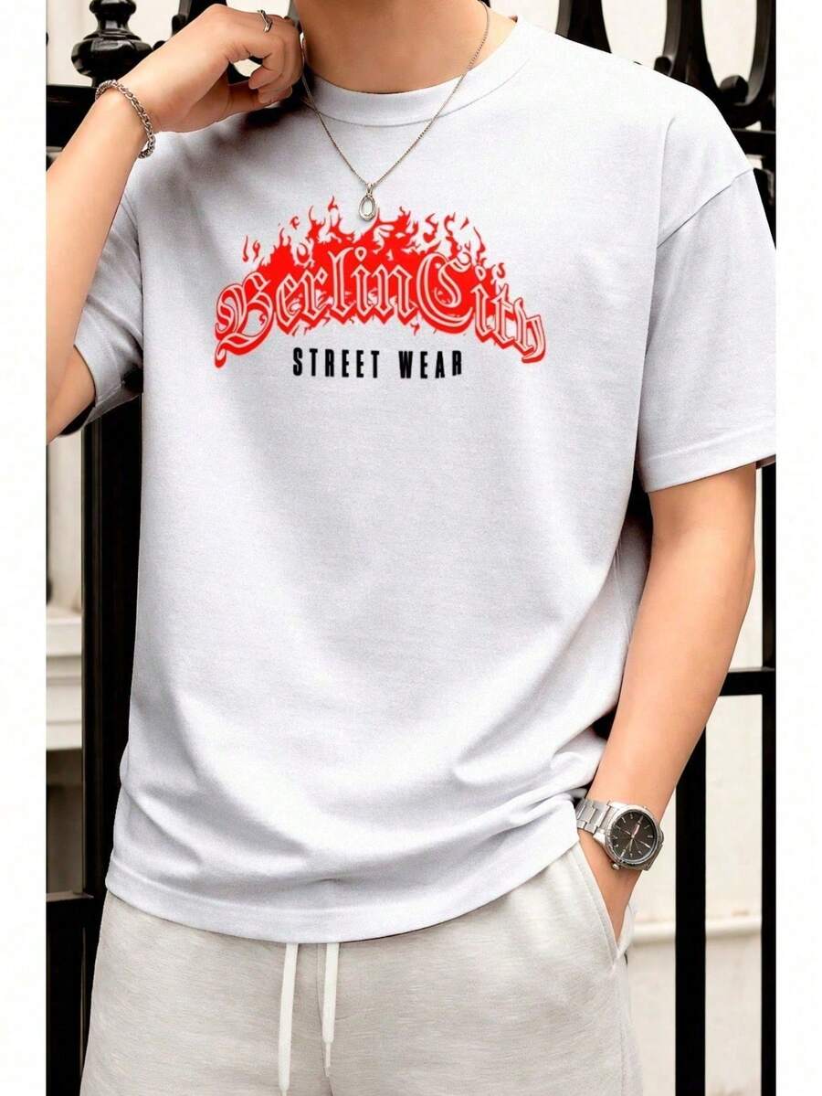 Camiseta Masculina Nova Coleção Street Wear  Verão Em Algodão Nobre - Branco - Visão 1