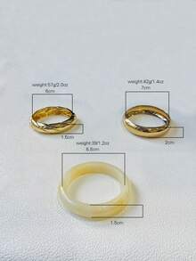 3件套独特手镯套装，金色宽手镯，奢华优雅风格女士手镯 - 彩色 - 查看 6