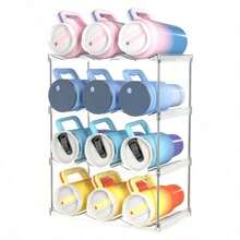 40oz Water Bottle Holder Rack, PS Plastic Wine Bottle Organizer, Multi-Functional Storage Rack, Easy Installation, Space-Saving, Dishwasher , Suitable For Kitchen, Dorm, Office - Transparent - Multicolor - View 15