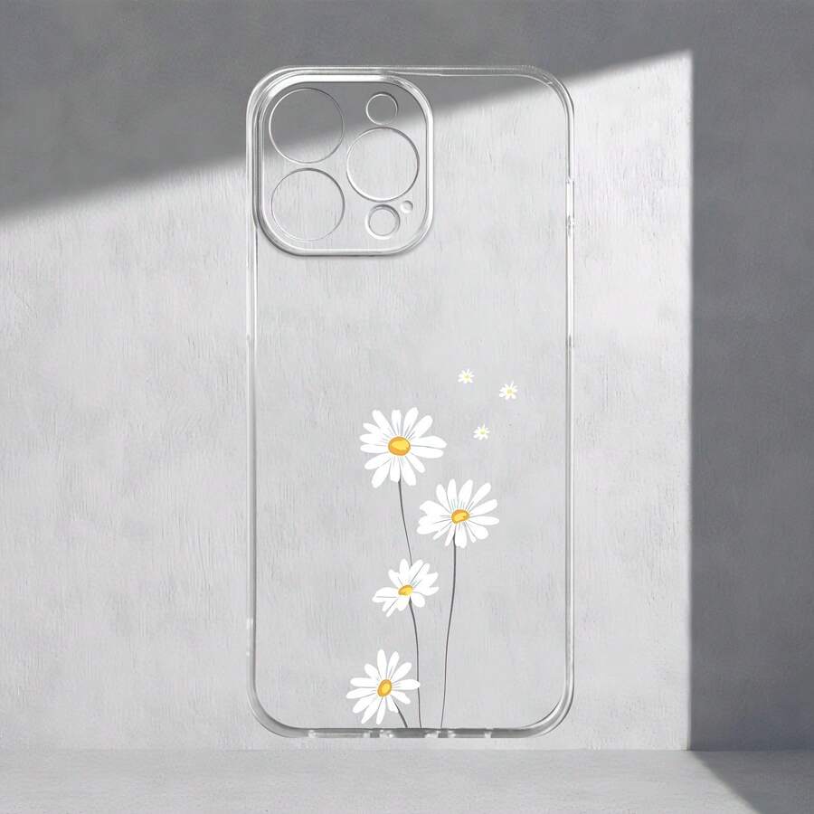 1个极简清新雏菊透明软手机壳 - 無色 - 查看 1
