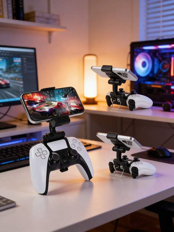 DualSense Kontrol Cihazı Telefon Tutucu Klipsi GEN-2 | Ayarlanabilir Açılı Ergonomik Telefon Tutucu | Uzaktan Oynatma ve Bulut Oyunları için Güvenli Kavrama Sağlayan Katlanabilir Tutucu | 5 Oyuncu için Taşınabilir Oyun Aksesuarı
