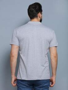 BOOS Men's Short-Sleeved Polo Shirt - Gris Claro - Ver 2