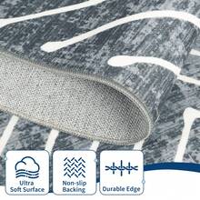 1Pcs Home Decor Large Area Rug For Living Room Modern Washable Rug Farmhouse Non Slip Non Shedding Throw Rugs Low Pile Stain Resistant Indoor Carpet For Bedroom Office Dining Room Runner For Enteryway Hallway - Dark Grey - View 7