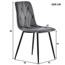Dining Table Set, Dining Table And Chair Set (5-Piece), Modern, Simple Round Dining Table And Chair Set Made Of Marble, Gold-Colored Metal Table Legs + 4 Ergonomic Velvet Chairs, Grey Dining Chair - 白色 - 查看 3