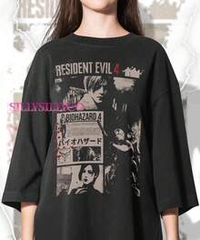 Vintage 90s Bootleg Style Biohazard  T-Shirt, Leon Kennedy T-Shirt, Retro  Gifts For Man And Women Unisex T-Shirt - 圖片的主色調 - 查看 1