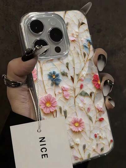 Funda de teléfono de moda minimalista con diseño de flores y plumas pintadas en elegante estilo floral, compatible con iPhone 17/17 Pro Max, 15, 16/16 Pro, 15 Pro Max, P13, P14, P11, P12, XS, XR, 7/8, 7/8 Plus, A14, A15, S23 Ultra, A50, A12, A32, A52, A72, A51, A21S, A13, A14, S22 Ultra, S23, A33, A53, S20 FE