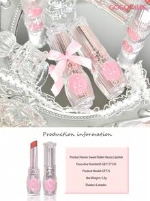 GOGO TALES Son môi dạng thỏi dưỡng ẩm màu hồng nhạt Sweet Pink Ballet, lên màu chuẩn nhưng không bết dính, giữ ẩm lâu trôi, bóng như gương, phù hợp cho trang điểm tự nhiên hàng ngày và thế hệ Gen Z. - #G03 Màu hồng vải - Xem 9