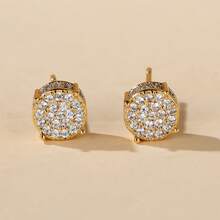 2pcs Women's Full Zirconia Stud Earrings, Suitable For Couples - Earring - View 5