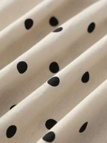 Đầm chấm bi dáng suông thanh lịch, có túi, không tay, thích hợp cho kỳ nghỉ, mặc hàng ngày, dự tiệc trà, mùa xuân/hè. - Màu be - Xem 8