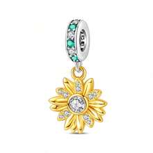 1 Piece Silver Plated Sacred Beetle, Guardian Wings, Sunflower Pendant, Sunflower Under The Moon Beads, Vast Star Bead Charm Strand For Original Snake Bracelet Necklace Bracelet Beading DIY Jewelry Making Luxury Girlfriend Gift - Multicolor - View 15