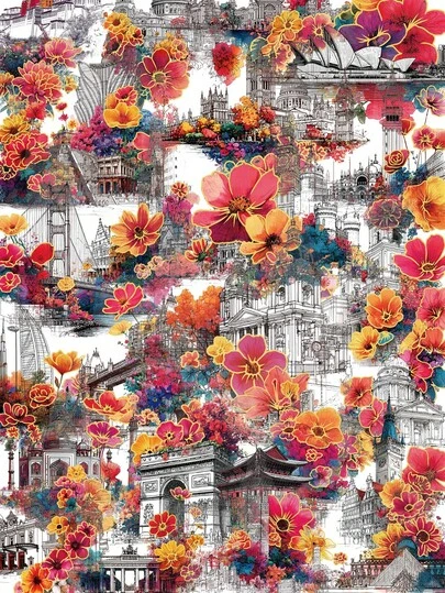 SCXXBSW 50pcs Fragrant Blooms Stickers Holiday Gifts Party & Home Decor Class Reward Birthday Gift Decoration Scrapbook Laptop Luggage Guitar Water Cup Phone Case DIY Decal