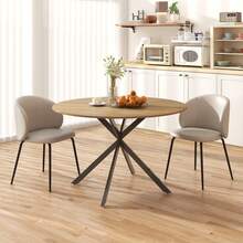 HOMCOM Mesas de comedor - Roble - Ver 5