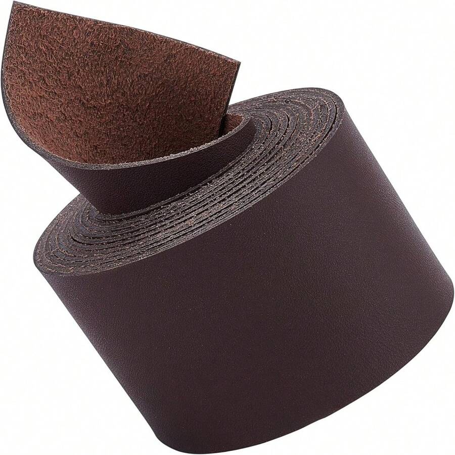 1 rulle fullnarvat PU-läderarmband, 2,5 cm och 5 cm brett, 183 cm långt, enkelsidigt PU-läderarmband, lämpligt för gör-det-själv-projekt, klädförpackningar, konstmaterial för bälten - A - Visa 1