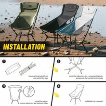 Naturehike 1pc Outdoor Fishing & Camping High Back Folding Chair, 150KG Weight Capacity - Multicolor - View 10