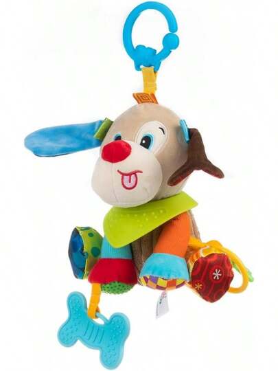 Puppy Paul Hanging Toy 0-24M - Developmental Sensory Activity Toy |   Crinkle, Rattle,  Silicone Teethers |   Clip Stroller, Car |   Soft Plush Newborn,Teether Toy,Birthday