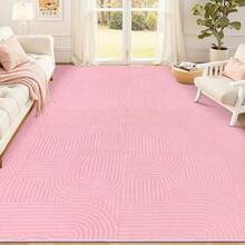 Pauwer Washable Area Rugs For Living Room Modern Beige Solid Color Soft Fluffy Rugs For Bedroom Non Slip Boho Accent Indoor Mat Floor Carpet Cover For Kids Room Dining Room Kitchen Office, Pink - Pink - View 15