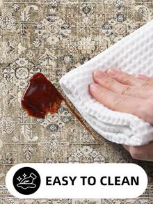 DAJIANG 1pc Bohemian Style Vintage Kitchen Rug, Non-Slip Rubber Backing, Washable Kitchen Mat, Thick Kitchen Carpet, Suitable For Hallway, Laundry Room, Holiday Decor - Multicolor - View 6