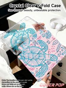 Turtles And Seaweeds Pattern Tablet Case Compatible With Air 11-Inch M3 2025 / M2 2024, Air 5th Generation 2022 , (A16) 11 Inch 11th Generation 2025,Compatible With Samsung Galaxy Tab,Kindle Paperwhite 12th Gen 2024, Clear Back ,Fashion Pattern Protective Case,Autlueomatic Sleep And Wake-Up Function, Airbag Protection, Suitable For Gifts And Office Use - Multicolor - View 4