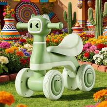 Bicicleta de Equilibrio para Bebé para Niñas de 1 Año de Edad Regalos, 10-12 Meses Bicicleta de Equilibrio para Niños Pequeños Sin Pedal con 4 Ruedas Silenciosas, Regalo de Primer Cumpleaños - Multicolor - Ver 8