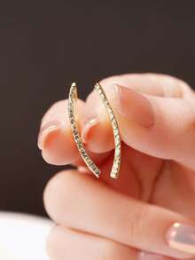 1 Đôi bông tai đinh tán tối giản dành cho nữ, thích hợp làm quà tặng dự tiệc, lễ đính hôn, kỷ niệm, ngày Valentine. - Vàng - Xem 4