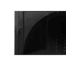 70 cm großer moderner Wandschrank mit Glastüren und drei Ebenen für den Eingangsbereich, Wohnzimmer, Badezimmer, Esszimmer, Wandschrank mit charakteristischem Webmuster, weiß - Schwarz + Metall + gehärtetes Glas - Übersicht 8