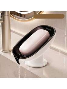 Suction Cup Soap Dish, Double-Layer Drainage Suction Cup Soap Holder, Bathroom Countertop Soap Rack, Oval Plastic Soap Dish With Drainage, Suitable For Bathroom, Removable And Easy To Clean Soap Tray, Hole-Free Countertop Sink Rack - Soap Box - View 8