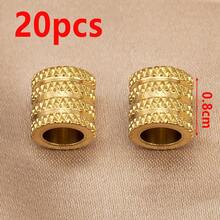 20 piezas de cuentas de malla de acero inoxidable dorado con textura y agujero grande, adecuadas para hacer collares, pulseras y joyería DIY - 20 piezas - Ver 16