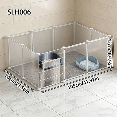 DIY组装宠物围栏，透明宠物门，小型室内活动围栏，适合幼犬和幼猫，室内宠物安全屏障