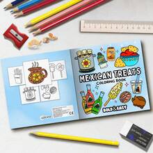 Livro de colorir "Guloseimas Mexicanas", com adoráveis personagens animais, perfeito para relaxar e passar o tempo. Ótimo presente para amigos, casais e famílias, Dia das Mães, presente para a mamãe, volta às aulas, material escolar. - comida gourmet - Ver 5