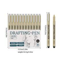 6/9/12支装防水细线针管笔套装 - 学生美术动漫手绘素描技术绘图笔 - 彩色 - 查看 4
