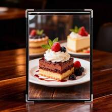 1个A4皮革透明文件袋菜单照片文件奖状展示册，透明PVC食谱活页夹，餐厅菜单活页夹，餐厅收银员文件袋，餐厅和厨房收纳用品，家用厨房用品 - 彩色 - 查看 2