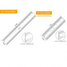 2pcs 6 Inch/12 Inch Clear Ruler With Inch And Centimeter Measurement Scale, Suitable For Scrapbooking, Students, Office And Home Use - TT519+TT620 - View 4