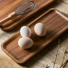 Oval Rosewood Small Wooden Tray, Japanese Style Tea Tray, Dessert & Cake Platter, Coaster, Photography Prop Serving Plate, Ins Style - Rust Brown - View 9