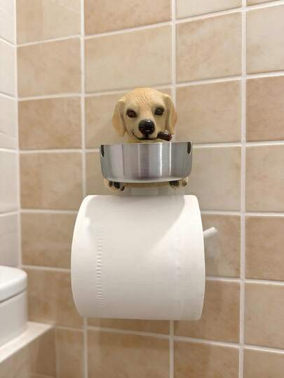 Creative Home Essentials! Resin Labrador-Shaped Tissue Holder And Ashtray 2-In-1, Cute Dog Design, Cigar-Holding Design, Stainless Steel Ashtray Paired With A Tissue Holder, Suitable For Bathroom, Living Room, And Bedroom.