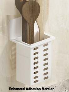 1个白色浴室黑色置物架壁挂式透明免钻孔浴室马桶梳妆台牙刷牙膏梳子收纳整理架 - 黑色 - 查看 3