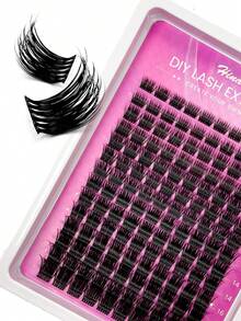 Hinarin 140 Pcs D Curl Lash Cluster Fluffy Cluster Lash Extensions Volume 0.07mm Curly Wispy DIY Mink Eyelash Extensions 8-18mm Mixed Tray Makeup Tools Personal Lash Extensions Suitable For Daily Makeup And Role Play False Eyelashes Fake Lashes - D - View 8