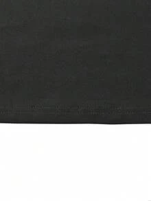 Women's Summer Round Neck Short Sleeve T-Shirt And Shorts Set, Solid Color Casual 2-Piece Outfit Black - Black - View 4