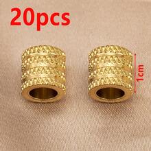 20 piezas de cuentas de malla de acero inoxidable dorado con textura y agujero grande, adecuadas para hacer collares, pulseras y joyería DIY - 20 piezas - Ver 15