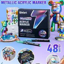 Languo Brand Metallic Acrylic Marker Pens, 48 Colors, Liquid Metallic ...