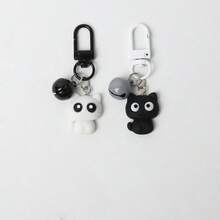 Cute Cartoon Cat Keychain Pendant, Adorable Backpack Charm, Versatile Small Accessory, Minimalist Daily Wear, Funny Street Style Keychain, Creative Bag Charm, Personalized Cartoon Everyday Accessory - Multicolor - View 7