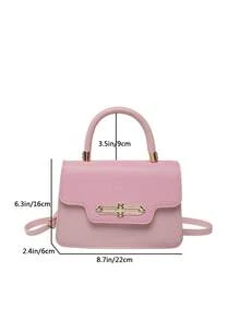 Fashionable Handbag For Women, New Minimalist Casual High-Quality Shoulder Bag, Versatile Chic Small Square Bag - Pink - View 3