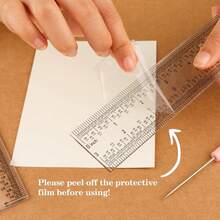 2pcs 6 Inch/12 Inch Clear Ruler With Inch And Centimeter Measurement Scale, Suitable For Scrapbooking, Students, Office And Home Use - TT519+TT620 - View 8