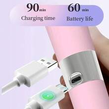 400mAh 女士电动剃毛器，比基尼修剪器，适用于女性私密部位、腋下、腿部和面部，电动脱毛设备 - 粉色 - 查看 8