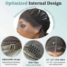 13x4铂金色带深色发根合成蕾丝前假发，自然发色，高清蕾丝假发，无需胶水，适合角色扮演、派对和日常佩戴，女士假发 - 彩色 - 查看 11