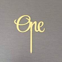 DNumber One Cake Topper For 1st/First Birthday Baby Shower First Anniversary Celebration Mirror Gold Acrylic Decoration - như hình - Xem 7