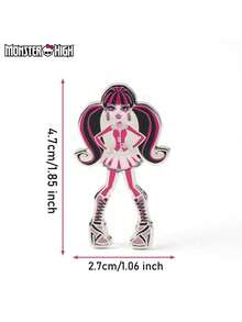 Mattel 1枚美泰官方授权的Monster High Draculaura珐琅徽章，可爱卡通人物胸针，可作帽子、包包、服装配饰，圣诞节、生日派对粉丝礼物 - 1 pc - 查看 2