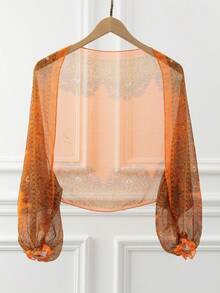 1pc Cashew Silk Ultra-Thin Sunscreen Shawl, Polyester Fiber - Multicolor - View 12