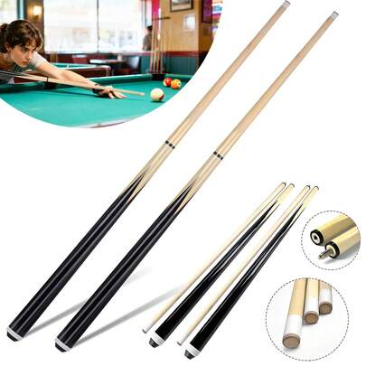 2 Tacos Billar De Maple Palos Snooker Desarmable Profesional,Tacos de billar, tacos de snooker desmontables, juego combinado de billar, tacos de billar, mango de dos secciones, madera dura, arce canadiense, base de goma que absorbe los golpes, golpeo preciso, adecuado para principiantes o jugadores de billar profesionales, regalo perfecto, billar americano, snooker