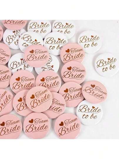 12/6件套准新娘徽章，适用于婚礼、新娘送礼会装饰、伴娘礼物、单身派对、告别单身派对用品