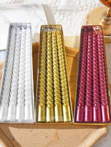 Spiral Long Candle, Western Style Romantic Wedding Ceremony Smokeless Wedding Birthday Candle Holder, European Style Candle With Long Lasting Large Capacity Fragrance Mist, Includes 5 Sweet And Rich Scents: Cherry, Ice Cream, Cream, Cookie And Candy - one-size - View 7